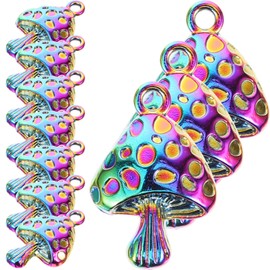 EXCEART Metal Mushroom Charms 10pcs Mushroom Pendant Charms Mini Mushroom Beads Cute Charms Jewelry Findings DIY Pendant Making Charms for Bracelet Necklace Earrings Key Chain Craft
