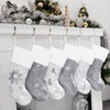 GEX Christmas Stockings 6 Pack for Family 20" Large Silver