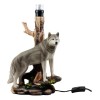 Ebros Gift "Denizen of Twilight" Single Gray Standing Wolf Lamp