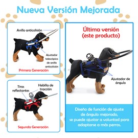 VBMNBZX Dispositivo de Guía de Arnés para Perros Ciegos Ajustable, Pechera para Perros Ciegos con Anillo anticolisión, para Dispositivos Guía Protectores para Perros con Discapacidad Visual (Azul, S)