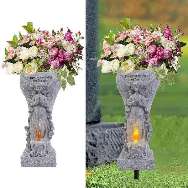 Cemetery Commemorative Gift - Garden Angel Statue with Solar Lights