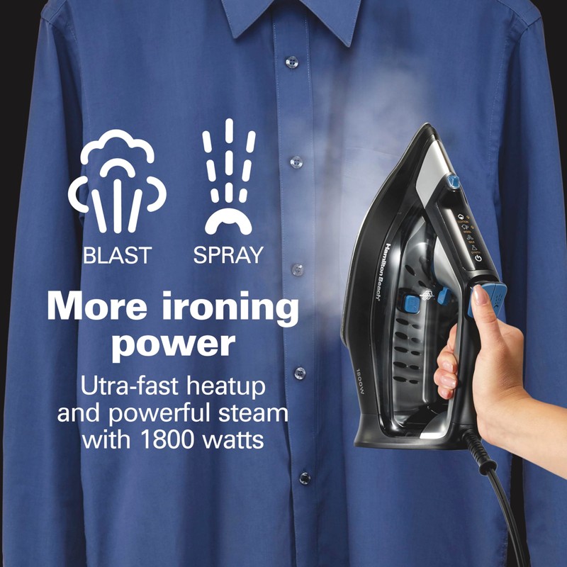 Hamilton Beach Steam Iron for Clothes & Garment Steamer with