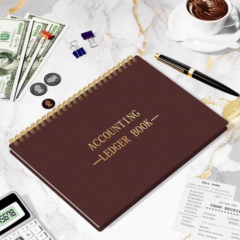 HAUTOCO Accounting Ledger Book A5 Horizontal Ledger Books for Small