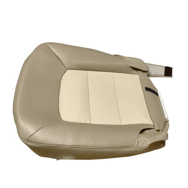 Mievlyo Driver Side Bottom Replacement PERF Leather Seat Cover Tan