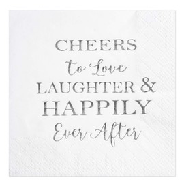 Crisky Bridal Shower Silver Napkins Disposable Silver Cocktail Beverage Dessert Napkins for Wedding Shower Engagement Party Decorations, 100 Pcs, 3-Ply