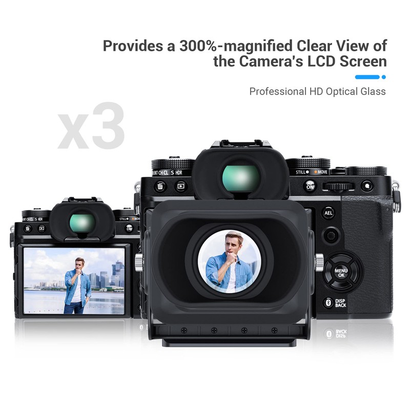 JJC Camera LCD Viewfinder, 3X Magnification Camera Screen Viewfinder with
