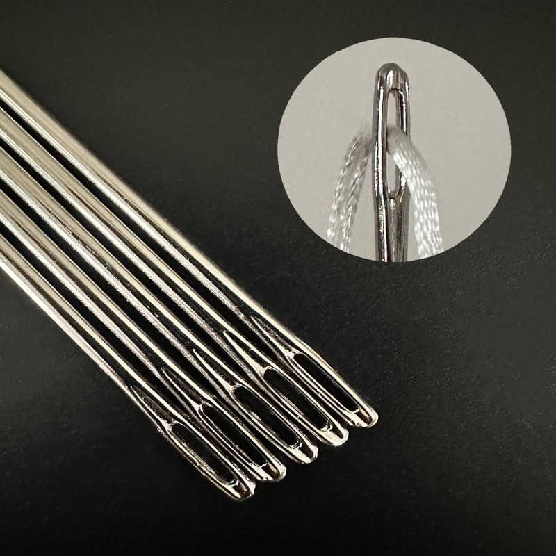 4"Professional Upholstery Needle 3mm Thickness, Big Eye Hand Sewing Needles
