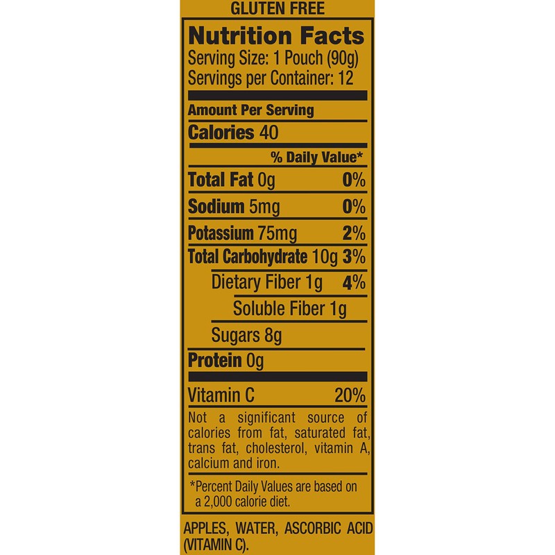Mott's No Sugar Added Applesauce, 3.2 oz clear pouches (Pack