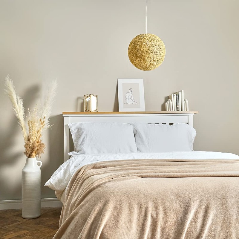 Modern Medium Cream Lattice Wicker Rattan Globe Ball Style Ceiling