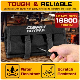 Motorcycle Tool Roll Bag - Roll-Up Tool Pouch Wrench Sturdy Organizer Handlebar Tool kit for Harley, Enduro, Dirt Bike, UTV, and Motorcycle Accessories Gear, Tools Not Included