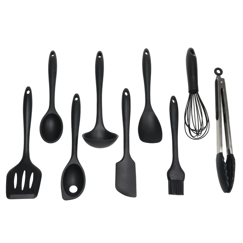Chef Craft Premium Silicone Cooking Tongs, 12 inch, Black