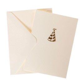 Graphique Party Hat Birthday Cards, Pack of 10 Cards with Envelopes, Bday Greetings, Blank Inside, Gold Foil Embossing, La Petite Press Collection Boxed Set, 3.25" x 4.75"