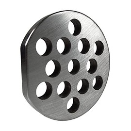 Grinder Plate with 1 Flat Edge for #22 Grinders, Butcher Boy, with 1/2 Holes for Course Chili