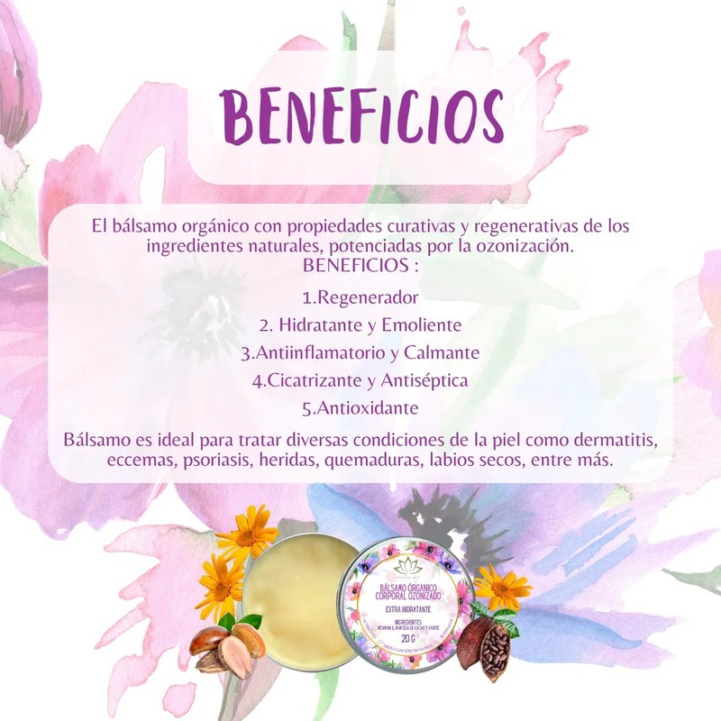 Bálsamo Ozonizado Manteca De Karité Vitamina E Y Cacao 20g