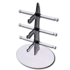 Rubonarie Glasses Stand 3 Storage Glasses Sunglasses Holder Display Collection Colorful (Black, 3 Tiers)