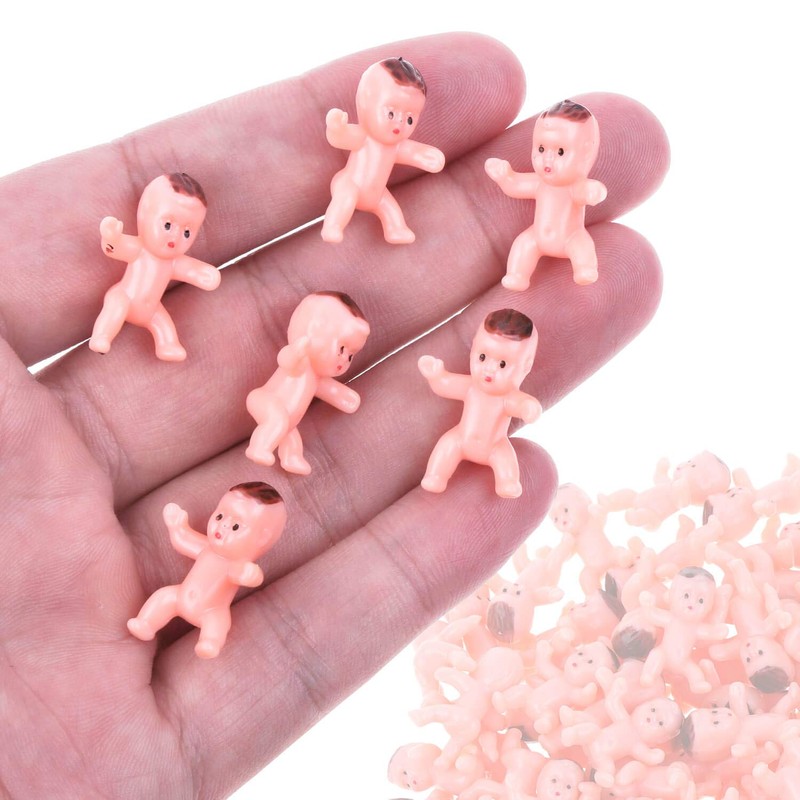 selizo 100pcs Tiny Plastic Mini Babies for Baby Shower Games