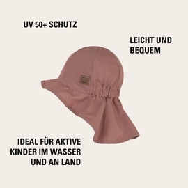 Mikk-line Sun Hat Baby UV Protection 50 Neck Protection - Baby Sun Hat - Peaked Cap Children for Girls and Boys - Lightweight Summer Hat for Optimal Protection - Breathable and Comfortable, Dusk