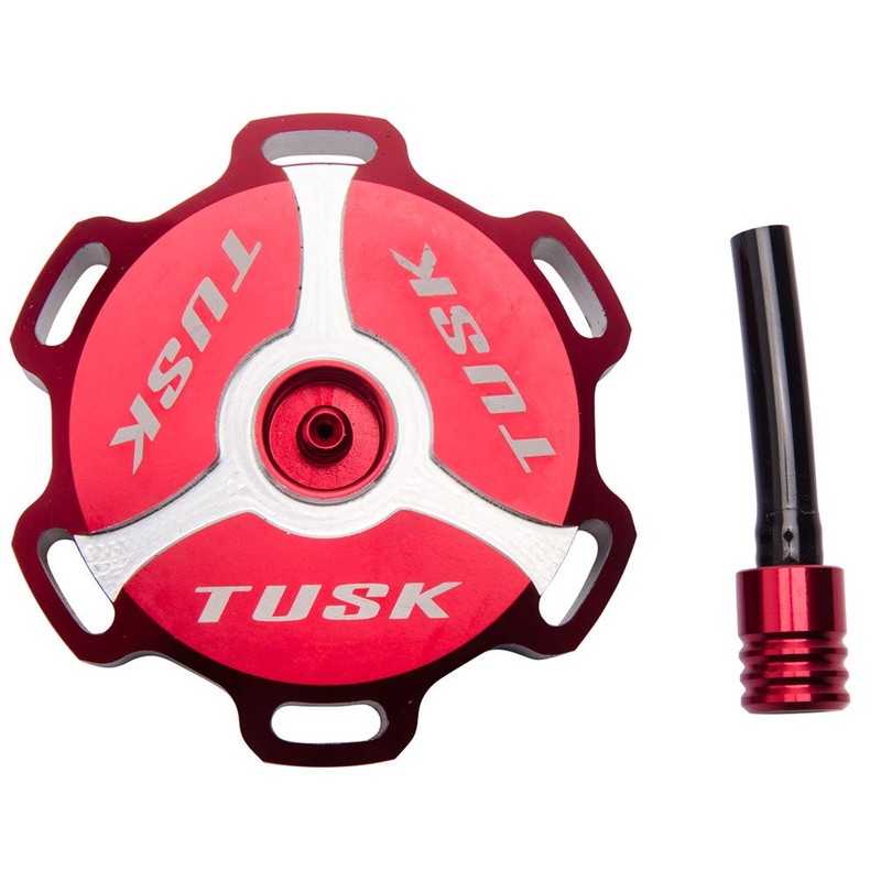 Tusk Billet Aluminum Gas Cap, Clarke Fuel Tanks Red Machined