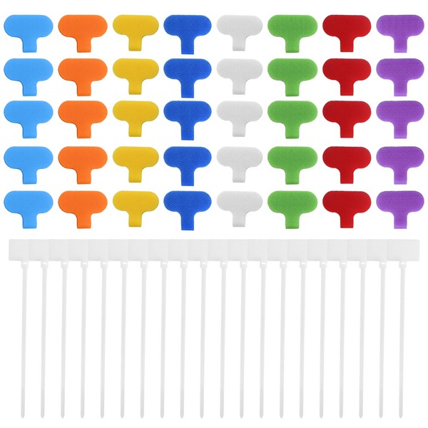 Pack of 40 Cable Labels, Multicoloured Writeable Cable Labels, 200