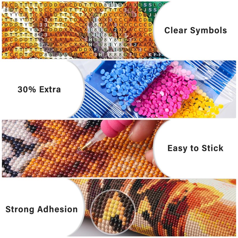 AIRDEA Orange Cat Bookshelves Acrylic Full Drill Diamond Painting Kits