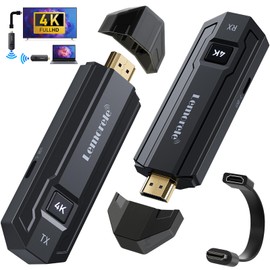 4K Wireless HDMI Radio, Portable, Small Transmitter, Receiver, 2.4G & 5G Two-Frequency Wifi, Maximum Resolution, 4K30Hz, Up to 50m, 66ms, Ultra Low Latency Radio, 8 Units, Supports APP or Internet