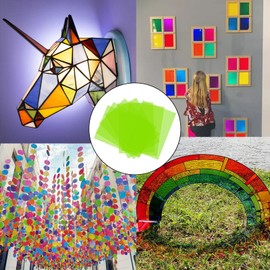 SWTYExt Pack of 7 Heat Resistant Film for Lamps Neon Green Lamp Film 29.7 x 21 cm Colour Films Gel Colour Filter A4 Transparent Colour Correction for Photo Lamp Headlight Graphic Studio Strobe Flash