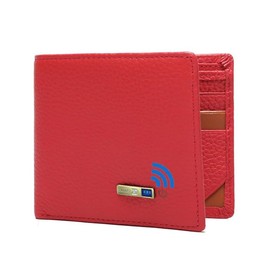 Trackable Anti-Lost Bluetooth Electronic Wallet Intelligent Finder with Position Locator (Via Phone GPS) Bifold Cowhide Leather Credit Card Purse