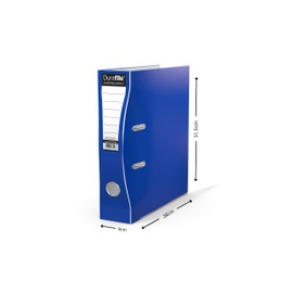 Durafile Lever Arch File, Dark Blue File, 'Ergonomic Curved Spine' Single Folder, Glossy Heavy Duty Board Construction with Metal Mechanism, Suitable for A4 Documents, Storage File folders