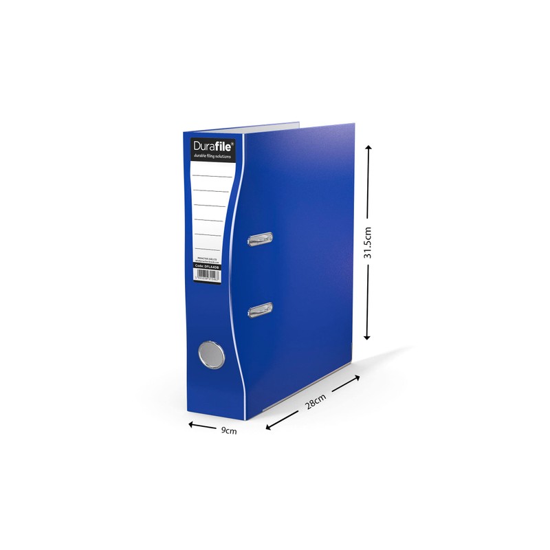 Durafile Lever Arch File, Dark Blue File, 'Ergonomic Curved Spine'