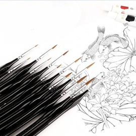 Juego de pinceles de detalle micro de 10 piezas, Pinceles miniatura para detalles finos y pintura artística, Brochas de Primera Calidad, Acuarela, Pintura al Oleo, Cara, Uñas, Modelado, Detalles y Más