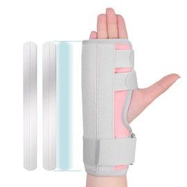 Lvyeyung Trigger Finger Splint, Multi Finger Brace for Middle, Index, Pinky, or Ring Fingers, Hand Brace with Finger Support, Adjustable Hand and Wrist Support(Pink-S)