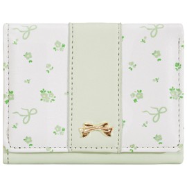 Bakurok Small Wallet for Women Cute Coquette Bow Slim Trifold Wallet Floral Card Holder Mini Purse with ID Window