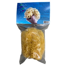 Awesome Aquatic Natural Sea Sponge Amazing Natural Renewable Resource"Creating The in Home Perfect Bath and Shower Experience" Artist Sponge (Yellow Grass 5-6 Inch)