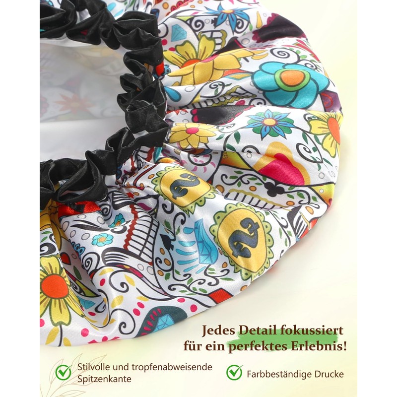 mikimini Shower Cap for Long Hair, Waterproof XL