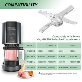 Replacement Paddle Compatible with Ninja Creami NC300 Series Ice Cream Makers,Replacement Parts Blade for Ninja Ice Creami Accessories for NC299AMZ/NC300/NC301