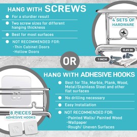 Ultimate Hostess Spice Rack Wall Mounted 4 Tier – Space-Saving Kitchen Spice Organizer for Seasonings – Screw or Adhesive Hanging – Wall Mount Hanging Spice Rack for Wall, Cabinet, Pantry Door