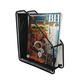 Huron Magazine Storage Holder, Black Steel Mesh