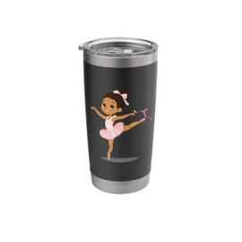 Cute Little Brown Girl Ballerina Ballet Dancing Stainless Steel Insulated Tumbler