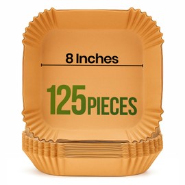 AAFEEN 125 Pcs Square Air Fryer Liners 8 Inch - Disposable Airfryer Basket - Air Fryer Paper for Baking, Roasting Microwave - Non-Stick & Oil Proof Baking Liner for Oven Pan