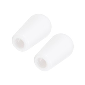 sourcing map 2Pcs LP Guitar 3 Way Pickup Switch Tip Thread M4 Plastic Toggle Switch Knobs Cap for LP Electric Guitar, White