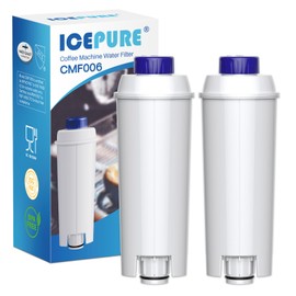 ICEPURE Coffee Machine Filters Compatible with DeLonghi DLSC002, Activated Carbon Water Filter Cartridges Softener Replacement for De'Longhi ECAM, ESAM, ETAM, BCO, EC, 2PACK