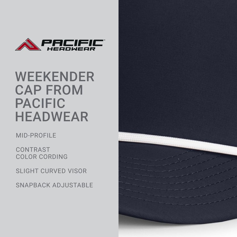 Pacific Headwear Weekender Cap, Navy/White
