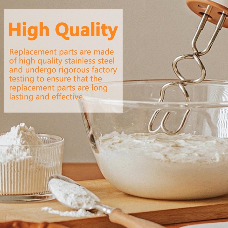 Hand Mixer Dough Hook Stainless Steel Attachments Compatible with Kitchen