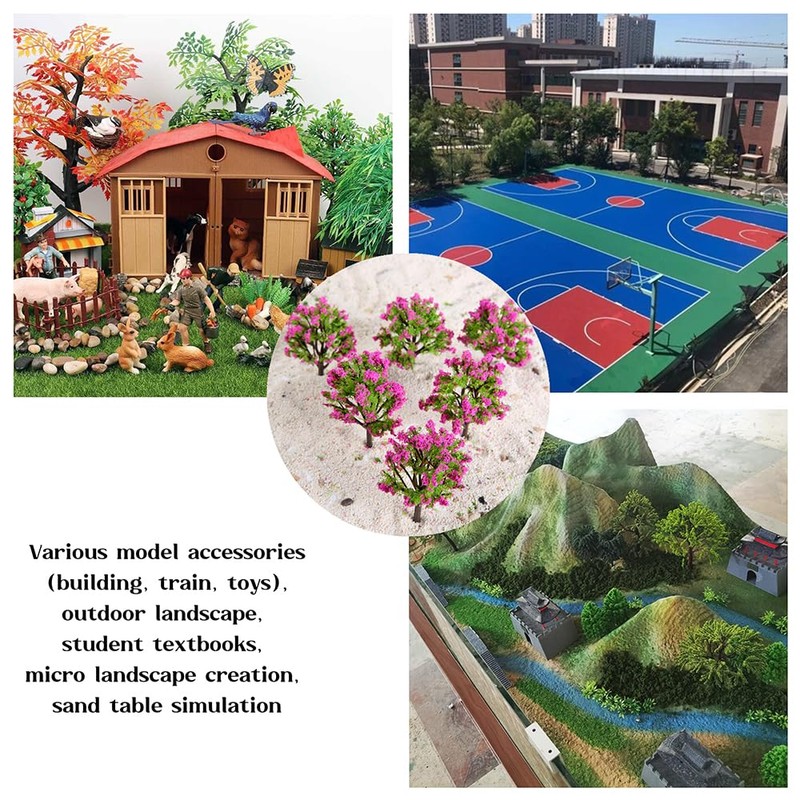 20pcs Model Trees Miniature Landscape Trees Scenery for Train Railroad