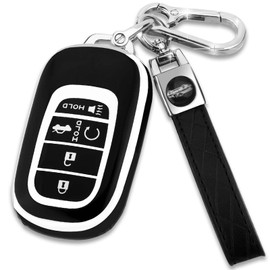 XIYANG TRADE for Honda Key Fob Cover with Keychain, Soft TPU Protection Key Fob Cover Case Shell Compatible with 2022 2023 2024 Honda Accord Civic HR-V CR-V Pilot Smart Remote Key (Black)