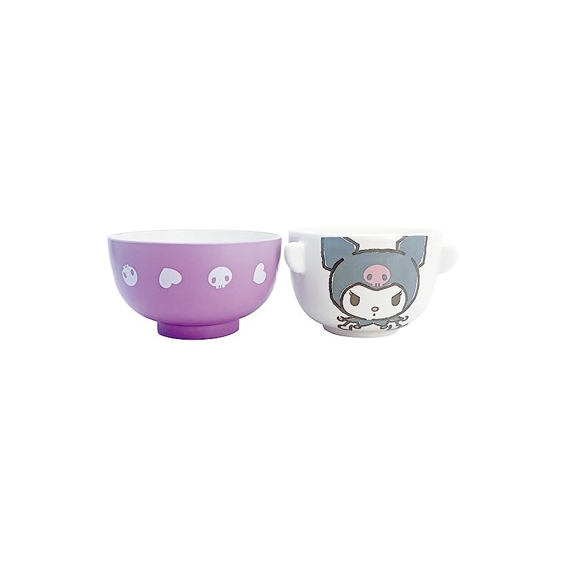 Sanrio Sanrio SAN4213-4 Kuromi Soup Bowl and Rice Bowl Dinnerware