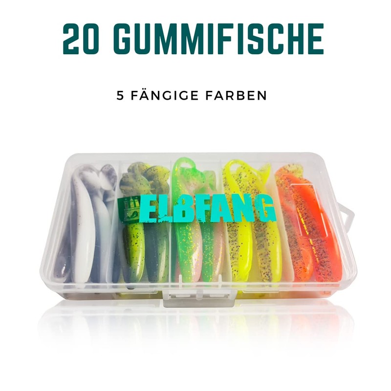 Elbfang© Rubber Fish Set for Zander Fishing | +20 Snap