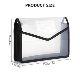 FYY Document Wallet A4.6 Pieces Document Folder A4 Portfolio Folders with Press Stud Plastic Envelope Folder Waterproof Transparent Pocket Documents with Card for Travel Office Document School, A4