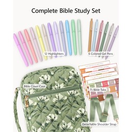 BellaHold Bible Cover Case with Shoulder Strap, Large Bible Bags for Women