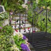 Unbranded 119*67*71cm Courtyard Bird Pattern Arched Handrail Courtyard Iron Bridge
